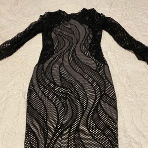 Stretchy sexy black swirl dress